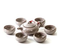 YzoTek Ice Crack Glaze Porcelain Tea Set - Chinese Kung Fu Tea Service Utensil with 6 Tea Cups(1.7oz) and Teapot(6.8oz)