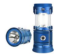 YZOTEK Portable Solar Camping Lantern Flashlights - Collapsible USB Rechargeable Tent Lamp, Night Emergency LED Lighting with 2 Power Supply Modes Support Charging for Phone(1 Pack)