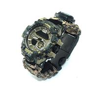 YzoTek Sports Survival Bracelet Watch, 6 in 1 Outdoor Emergency Waterproof Wristband First Aid Tools with Paracord, Compass, Thermometer, Whistle, Screwdriver for Camping & Adventure