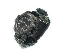 YzoTek Sports Survival Bracelet Watch, 6 in 1 Outdoor Emergency Waterproof Wristband First Aid Tools with Paracord, Compass, Thermometer, Whistle, Screwdriver for Camping & Adventure