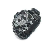 YzoTek Sports Survival Bracelet Watch, 6 in 1 Outdoor Emergency Waterproof Wristband First Aid Tools with Paracord, Compass, Thermometer, Whistle, Screwdriver for Camping & Adventure