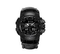 YzoTek Sports Wrist Watch - Multifunction Outdoor Survival Bracelet, Waterproof Emergency Wristband First Aid Tools with Paracord, Compass, Whistle, Fire Starter for Camping & Adventure