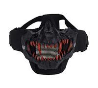 Yzpacc Airsoft Half Face Masks Tactical Face Protection Mesh Mask for Halloween Cosplay Paintball CS Hunting Cosply
