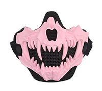 Yzpacc Airsoft Half Face Skull Masks Tactical Face Protection Mesh Mask for Halloween Cosplay Paintball CS Hunting Cosply