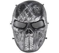 Yzpacc Full Face Airsoft Mask, Airsoft Mask with Metal Mesh Eye Protection M06 Tactical Airsoft Mask Protection Paintball Mask for Halloween CS Survival Games (YH)