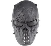 Yzpacc Full Face Airsoft Mask, Airsoft Mask with Metal Mesh Eye Protection M06 Tactical Airsoft Mask Protection Paintball Mask for Halloween CS Survival Games (BK)