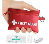 Yzpacc Mini First Aid Kit - CPR Pocket Mask Keychain CPR Face Shield with Breathing Barrier & Elastic Belt & One Pair of Disposable Gloves for Travel Home Camping - Emergency Supplies