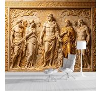 Yzpallescene Custom Size Wall Mural Classical Greek Mythology Marble Relief European Neoclassical Art Deco Removable SelfAdhesive Wall Fabric Large Wallpaper Photo for Living Room