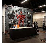 Yzpallescene Custom Size Wall Mural Fitness Gym Motivation Barbell Deadlift Training Industrial Metal Texture SelfAdhesive Wall Fabric Removable Wallpaper Wall Decor for Health Club Apartment Gym