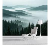 Yzpallescene Custom Size Wall Mural Misty Mountain Forest Landscape Nordic Style SelfAdhesive Wall Fabric Removable Peel and Stick Wallpaper Wall Decor for Living Room Bedroom Bathroom