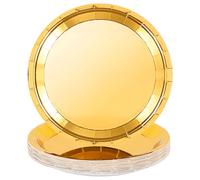 Yzpklhw Paper Plates for Dinner and Dessert, 30 Pcs Disposable Plates Party Supplies Pack, 7" Iridescent Party Supplies for Graduation Holiday Wedding Birthday Decorations(Golden)