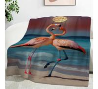 YZQGLHP Beach Throw Blanket Flamingo 3D Flannel Blanket 150x200 cm, Lightweight Microfiber Versatile Blankets and Throws for Bed Sofa Settees Couch Office