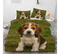 YZQGLHP Beagle Bedding Super King Bed Set - Animals Duvet Cover Sets 3 Pieces - Reversible Printed Quilt Cover and 2 Pillowcases - Soft Brushed Microfiber, with Zipper Closure