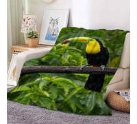 YZQGLHP Big Tree Throw Blanket Toucan 3D Flannel Blanket 100x130 cm, Lightweight Microfiber Versatile Blankets and Throws for Bed Sofa Settees Couch Office