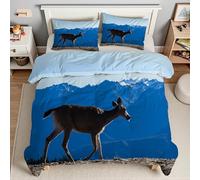 YZQGLHP Black-Tailed Deer Super King Duvet Animals Quilt for All Seasons, Machine Washable Duvets- Lightweight Soft Comforter 260x220cm and 2 Pillowcases 50x75cm
