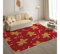 YZQGLHP CandyCane Area Rugs, GingerbreadMan Carpets, Washable Rug 60x90 cm Anti-Slip Non Shedding, Soft Low Pile Rugs for Bedroom Living Room Office Area Kitchen Decor