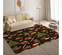 YZQGLHP ChristmasTree Area Rugs, GingerbreadMan Carpets, Washable Rug 160x230 cm Anti-Slip Non Shedding, Soft Low Pile Rugs for Bedroom Living Room Office Area Kitchen Decor