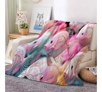 YZQGLHP Colourful Throw Blanket Kissing Fish 3D Flannel Blanket 100x130 cm, Lightweight Microfiber Versatile Blankets and Throws for Bed Sofa Settees Couch Office