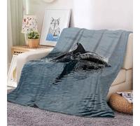 YZQGLHP Dolphin Throw Blanket Ocean 3D Flannel Blanket 100x130 cm, Lightweight Microfiber Versatile Blankets and Throws for Bed Sofa Settees Couch Office