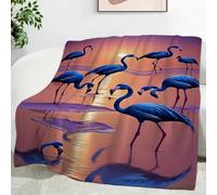 YZQGLHP Flamingo Throw Blanket Sunlight 3D Flannel Blanket 100x130 cm, Lightweight Microfiber Versatile Blankets and Throws for Bed Sofa Settees Couch Office
