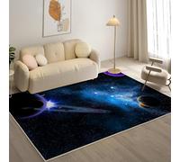 YZQGLHP Galaxy Area Rugs, Planet Carpets, Washable Rug 80x150 cm Anti-Slip Non Shedding, Soft Low Pile Rugs for Bedroom Living Room Office Area Kitchen Decor