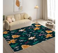 YZQGLHP GingerbreadMan Area Rugs, Snowflake Carpets, Washable Rug 200x300 cm Anti-Slip Non Shedding, Soft Low Pile Rugs for Bedroom Living Room Office Area Kitchen Decor