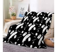YZQGLHP Halloween Throw Blanket Cartoon Ghost 3D Flannel Blanket 130x150 cm, Lightweight Microfiber Versatile Blankets and Throws for Bed Sofa Settees Couch Office