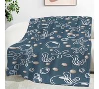 YZQGLHP Jellyfish Throw Blanket Ocean Elements 3D Flannel Blanket 100x130 cm, Lightweight Microfiber Versatile Blankets and Throws for Bed Sofa Settees Couch Office