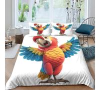 YZQGLHP King Kong Bedding Double Bed Set - Parrot Duvet Cover Sets 3 Pieces - Reversible Printed Quilt Cover and 2 Pillowcases - Soft Brushed Microfiber, with Zipper Closure