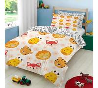 YZQGLHP King Reversible Duvet Cover Set, 2 Options, Hotel Quality, Dreamcatcher & Cute Cartoon Series Print, Breathable Microfiber, Durable & Wrinkle Resistant | forest animals