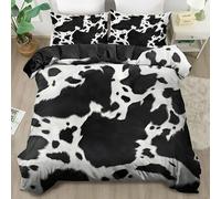 YZQGLHP Leopard Print Bedding Single Bed Set - Black and white Duvet Cover Sets 3 Pieces - Reversible Printed Quilt Cover and 2 Pillowcases - Soft Brushed Microfiber, with Zipper Closure