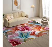 YZQGLHP Lilies Area Rugs, Broken Flower Carpets, Washable Rug 60x90 cm Anti-Slip Non Shedding, Soft Low Pile Rugs for Bedroom Living Room Office Area Kitchen Decor