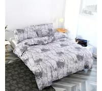 YZQGLHP Line Art Single Duvet Cover Set Tree Silhouettes Duvet Cover Microfibre 3 Piece with Zipper Closure Soft Cosy Bedding Reversible Quilt Cover 135 x 200 cm and 2 Pillow Cases 50 X 75 cm