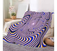 YZQGLHP Optical Illusion Throw Blanket Planet Blankets and Throws Lines 3D Flannel Blanket 130x150 cm, Lightweight Microfiber Versatile Blanket Throw for Bed Sofa Settees Couch Office