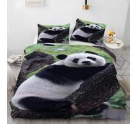 YZQGLHP Panda Bedding Super King Bed Set - National Treasure Duvet Cover Sets 3 Pieces - Reversible Printed Quilt Cover and 2 Pillowcases - Soft Brushed Microfiber, with Zipper Closure