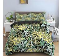 YZQGLHP Pattern Bedding King Bed Set - Classical Duvet Cover Sets 3 Pieces - Reversible Printed Quilt Cover and 2 Pillowcases - Soft Brushed Microfiber, with Zipper Closure