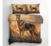 YZQGLHP Personalized Duvet Cover 155x220 cm German Shepherd or Personalised Photo Bedding Set Custom Photo Ultra Soft Quilt Cover + Pillowcase for Family Couples Birthday