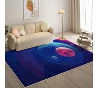 YZQGLHP Planet Area Rugs, Earth Carpets, Washable Rug 200x300 cm Anti-Slip Non Shedding, Soft Low Pile Rugs for Bedroom Living Room Office Area Kitchen Decor