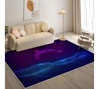 YZQGLHP Planet Area Rugs, Lines Carpets, Washable Rug 60x90 cm Anti-Slip Non Shedding, Soft Low Pile Rugs for Bedroom Living Room Office Area Kitchen Decor