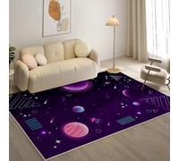 YZQGLHP Planet Area Rugs, Stars Carpets, Washable Rug 160x230 cm Anti-Slip Non Shedding, Soft Low Pile Rugs for Bedroom Living Room Office Area Kitchen Decor