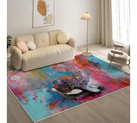 YZQGLHP Rabbit Area Rugs, Lines Carpets, Washable Rug 60x90 cm Anti-Slip Non Shedding, Soft Low Pile Rugs for Bedroom Living Room Office Area Kitchen Decor