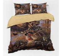 YZQGLHP Red panda Bedding Single Bed Set - Animals Duvet Cover Sets 3 Pieces - Reversible Printed Quilt Cover and 2 Pillowcases - Soft Brushed Microfiber, with Zipper Closure