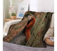 YZQGLHP Red Panda Throw Blanket Tree 3D Flannel Blanket 70x100 cm, Lightweight Microfiber Versatile Blankets and Throws for Bed Sofa Settees Couch Office