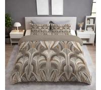 YZQGLHP Retro Arched Pattern Emperor Duvet Cover Light Beige Printed Microfiber King Size Duvet Cover Set with 2 Pillowcases 50x75 cm, Soft & Cozy, Easy Care with Hidden Zipper