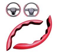 YZQSWCX 2 Pcs Car Steering Wheel Covers for Skoda Octavia 2020 2021 2022 2023 2024 2025, Anti-slip Anti-scratch Segmented Steering Wheel Protector Accessories,Red