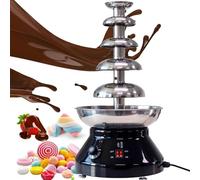 YZRDCXM 5 Tier Large Capacity Stainless Steel Chocolate Melting Heating Machine,0-110°c Adjustable Temperature,Chocolate Fountain Commercial Hot Chocolate Fondue Tower,for Party Wedding(Black)