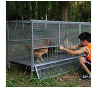 YZRXD Outdoor Chicken Run Hen Coop House Large Galvanised Steel Chicken Cage Enclosure Playpen With Trays Feeder Wheels for Poultry Duck Rabbit Hens Small Pets(Size:150 * 60 * 73cm,Color:Grey)