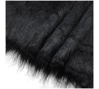 YZRXD Shaggy Faux Fur Fabric Long Pile Fluffy Fake Fur Luxury Craft Material 180cm(70inch) Wide for Gnomes, Sewing, Costumes, Fursuits, Decorations(Size:1.8x1m(70x39in),Color:black)