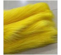 YZRXD Shaggy Plush Faux Fur Fabric Long Pile 160x50cm 62''x19'' Fluffy Craft Fake Fur Material for DIY Crafts Cushion Pad Chair Cover Gnomes Costume Decoration(Color:yellow)