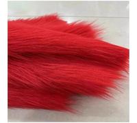 YZRXD Shaggy Plush Faux Fur Fabric Long Pile 160x50cm 62''x19'' Fluffy Craft Fake Fur Material for DIY Crafts Cushion Pad Chair Cover Gnomes Costume Decoration(Color:red)